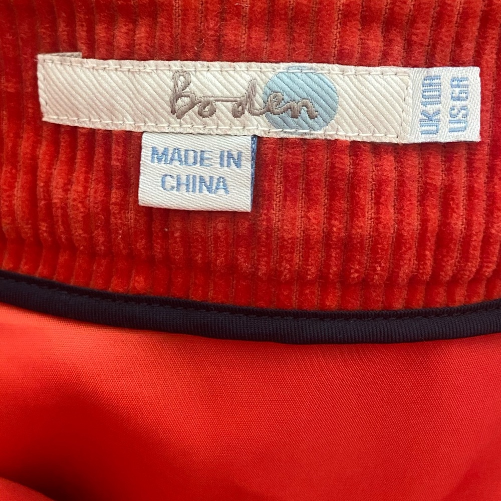Boden | Pumpkin Orange Corduroy Wrap Style Skirt - Picture 14 of 15